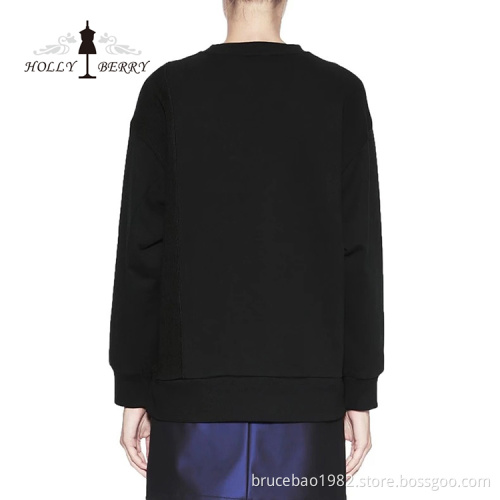 Black Knit Round-Neck Men's Jumper Sweatshirt